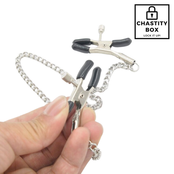 Rubberized Nipple Clamps with Chain