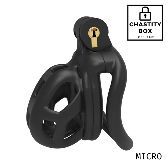 Onyx Resin Chastity Cage With 4 Curved Rings (Black)