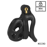Onyx Resin Chastity Cage With 4 Curved Rings (Black)